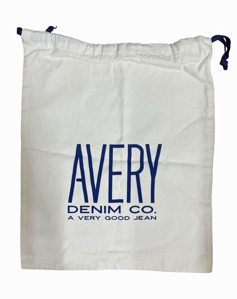 Avery Denim Co. White Cotton Drawstring Dust Bag Storage Pouch